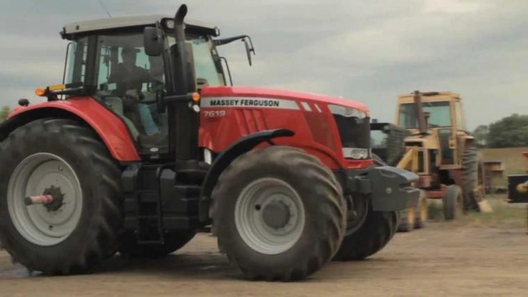 Large red tractor