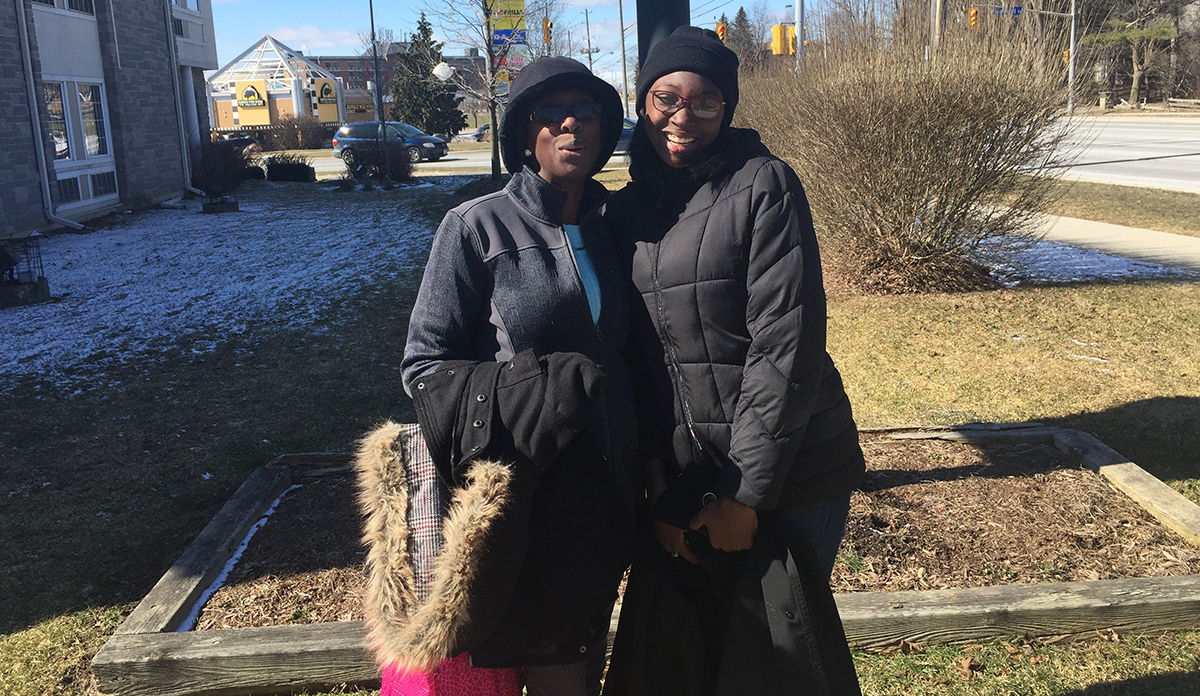 E'layna and her mother in Guelph.