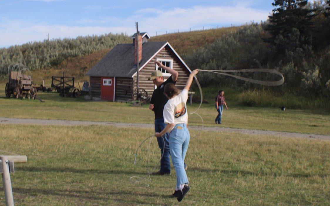 Faith using a lasso.