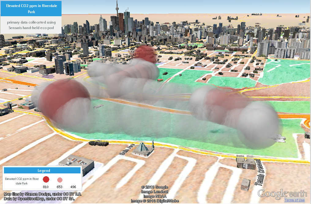 3D map of elevated C02.
