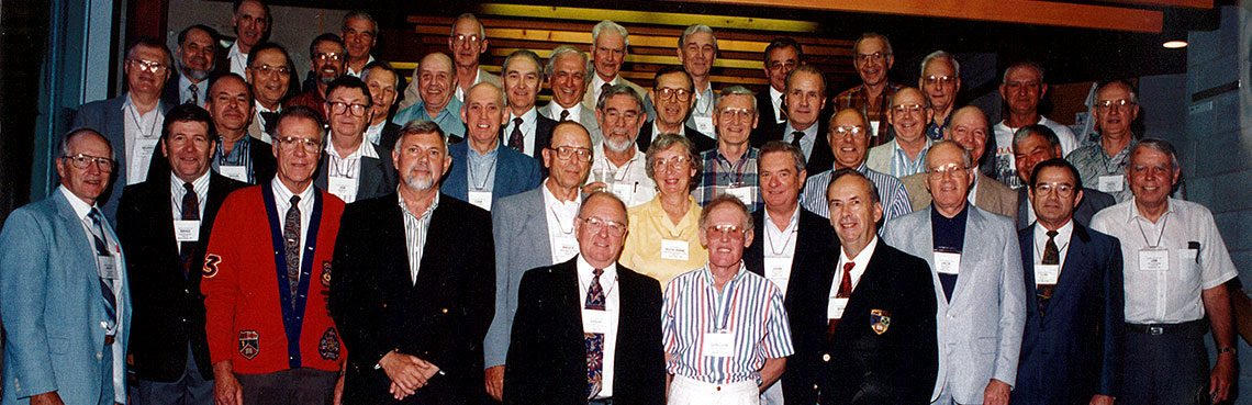 Class of '53 classmates at at a reunion in 1973