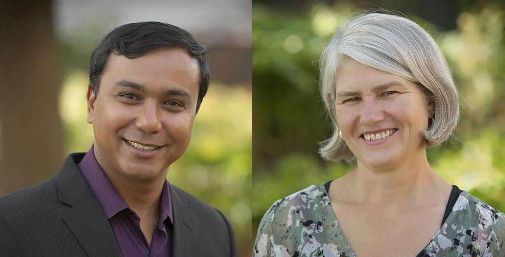 Head shot of Asim beside a head shot of Claudia.