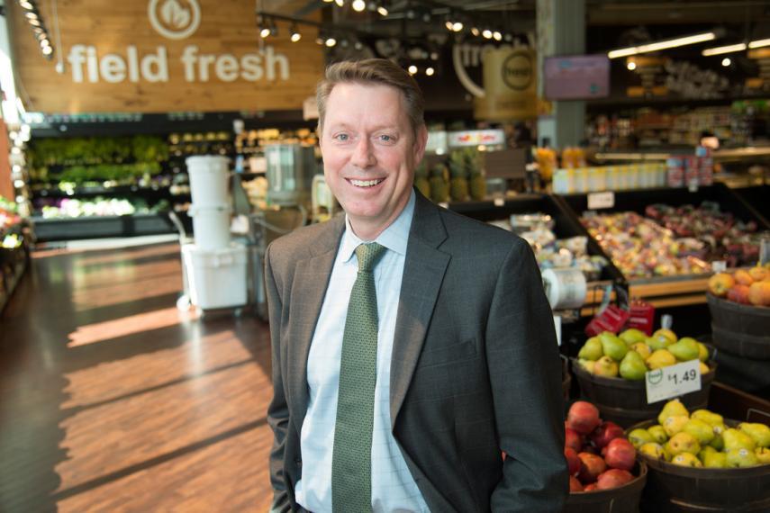 Jayson Lusk in produce section of a grocery store