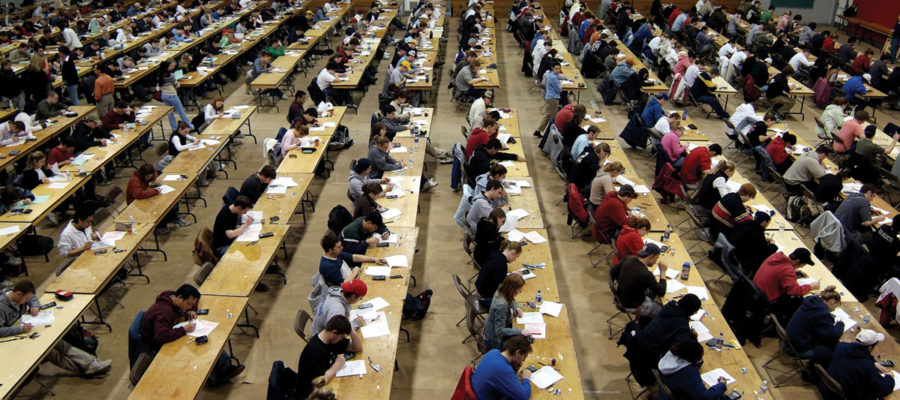 Students write exams at the University of Guelph in 2005.