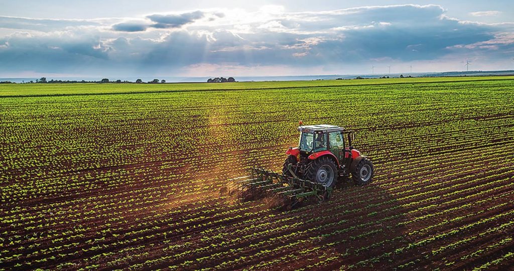 Tractor in field
