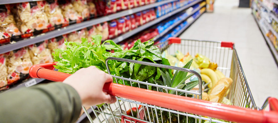 shopping cart in a grocery store