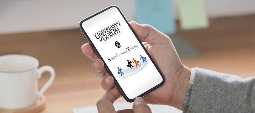 person accessing the Smart Contact Tracing on a smartphone