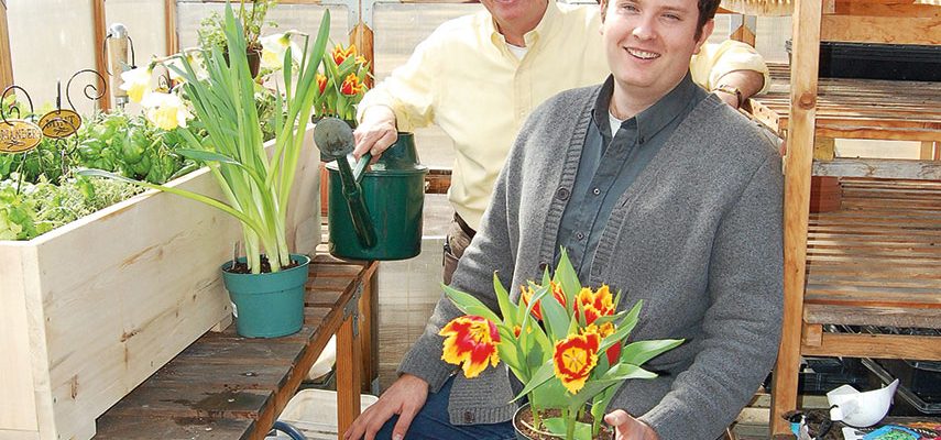 Ben and Mark in greenhouse