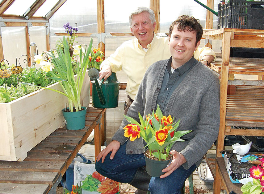 Ben and Mark in greenhouse