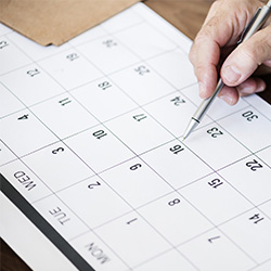 Calendar to represent the Scheduling department