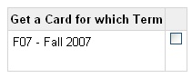 The "Get a Card for which Term" table.