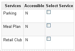 Services Menu