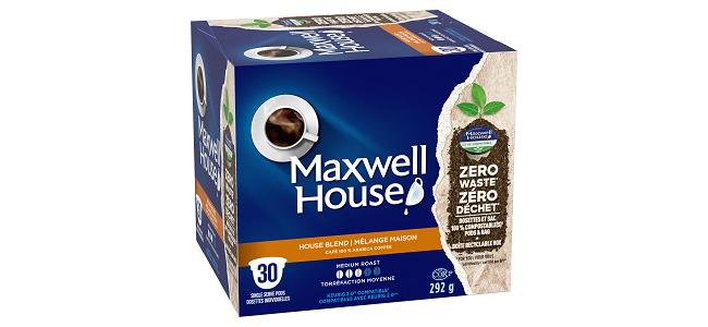 Box of Maxwell House Compostable Coffee Pods