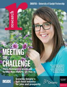 Cover of Research Magazine - OMAFRA - U of G partnership yearbook 2015