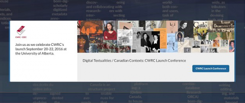 Screenshot of the CWRC homepage