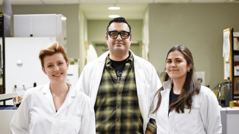 Left to right: Madison Turner, Dr. Siavash Vahidi, Monica Goncalves