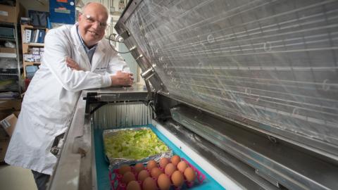 Dr. Keith Warriner with his hydroxyl radical technology.
