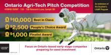 A graphic for the Ontario Agri-Tech Pitch Competition 2024 