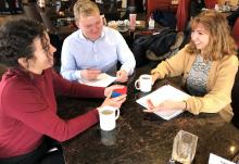 Project SOY Plus Coordinator meets with undergraduate student group to discuss their project idea