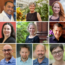 Headshots of: Drs. Animesh Dutta, Beth Parker, Melissa Perreault, Laurie Barclay, Jess Haines, Stephen Lewis, Cezar Khursigara, Andrew MacDougall, Flavio Shenkel and Anna Kate Shoveller.
