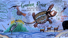 Garden River artwork created for the Anishinaabek Program of Research, led by Chiblow in 2022-2023.