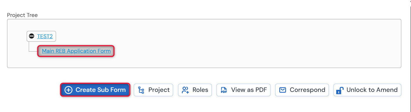 Screen shot of the Create Sub Form button.