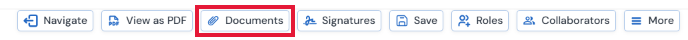 Screenshot of the Documents button in the action ribbon.