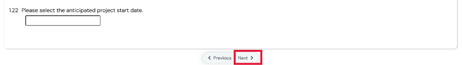 Screenshot of the Next button  