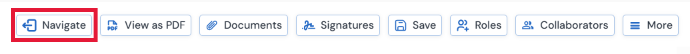 Screenshot of the Navigate Button in the Action Pane.