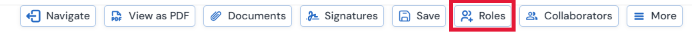 Screenshot of the Roles button in the action ribbon.
