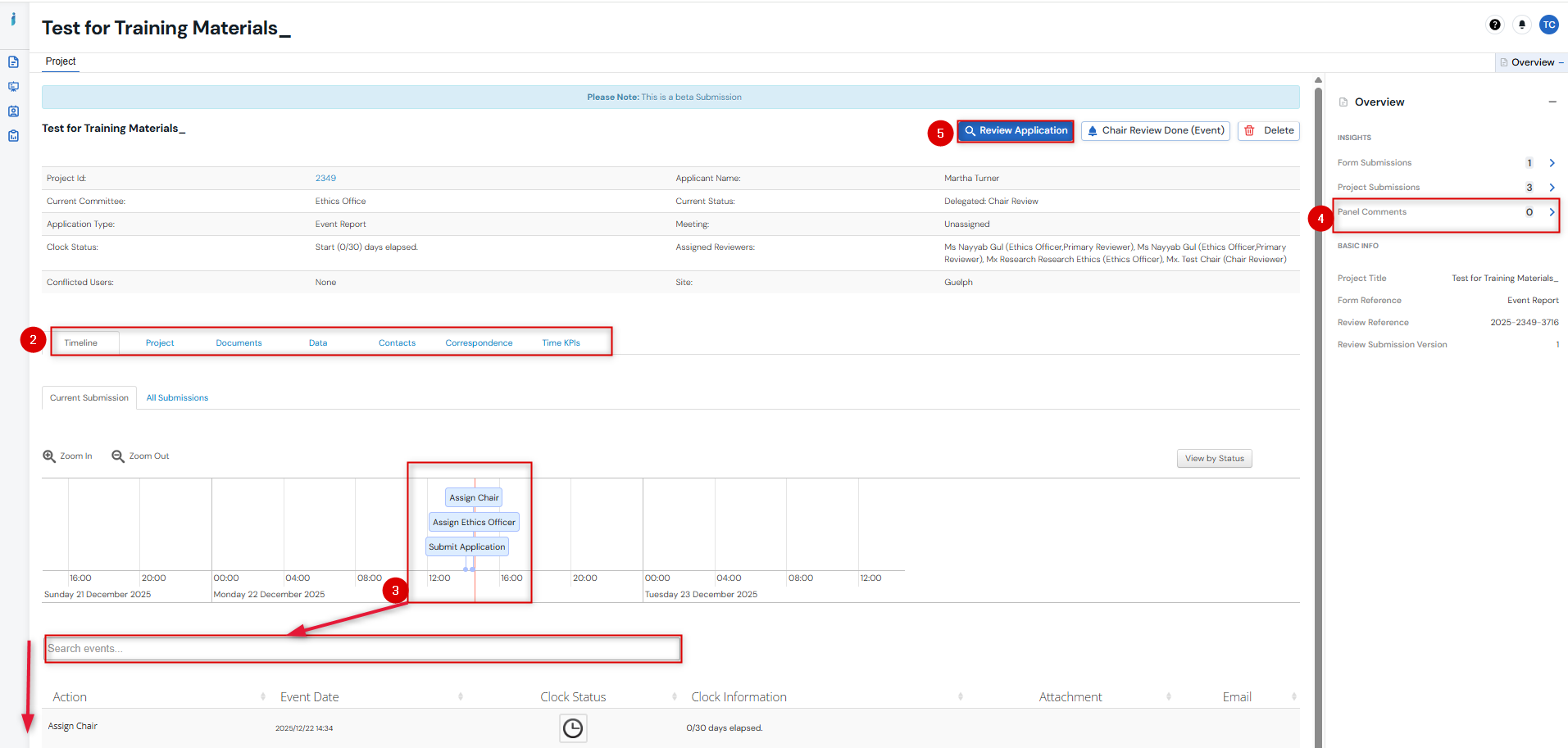 Screenshot of the review application button
