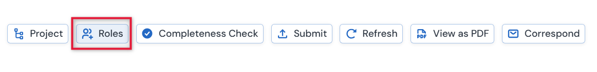 Screenshot of the Roles button in the action ribbon.