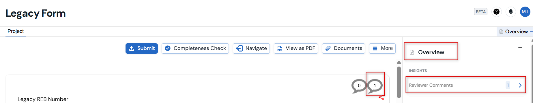 Screenshot of reviewer comments