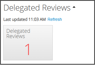 A screenshot of the Delegated Reviews tile