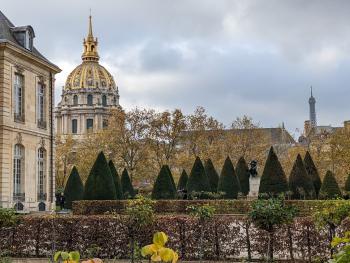 The garden outside the Rodin Museum in Paris, France