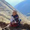 Andean woman preparing the land to plant the potatoes in Laraos, Peru