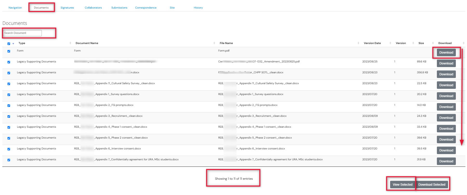 Screenshot of a single document Download