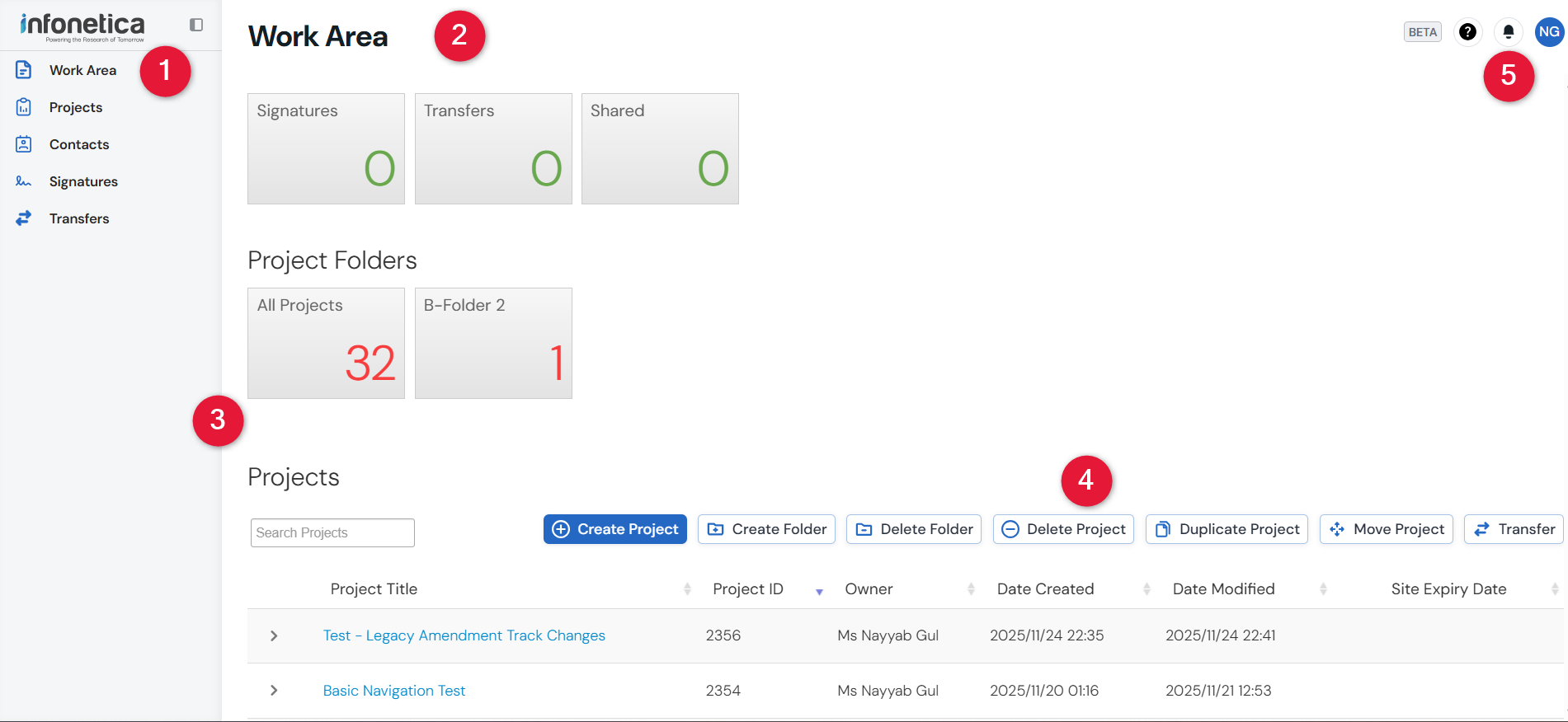 Screenshot of the new EthOS Work Area.