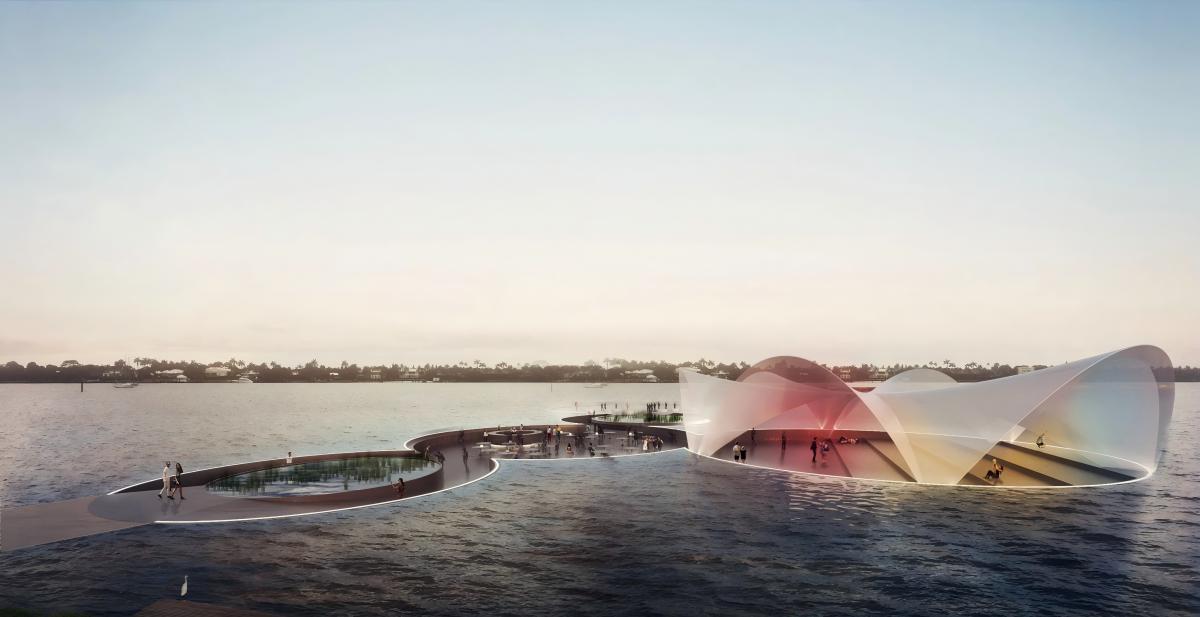 Currie Park Waterfront rendering with leafy ramblas