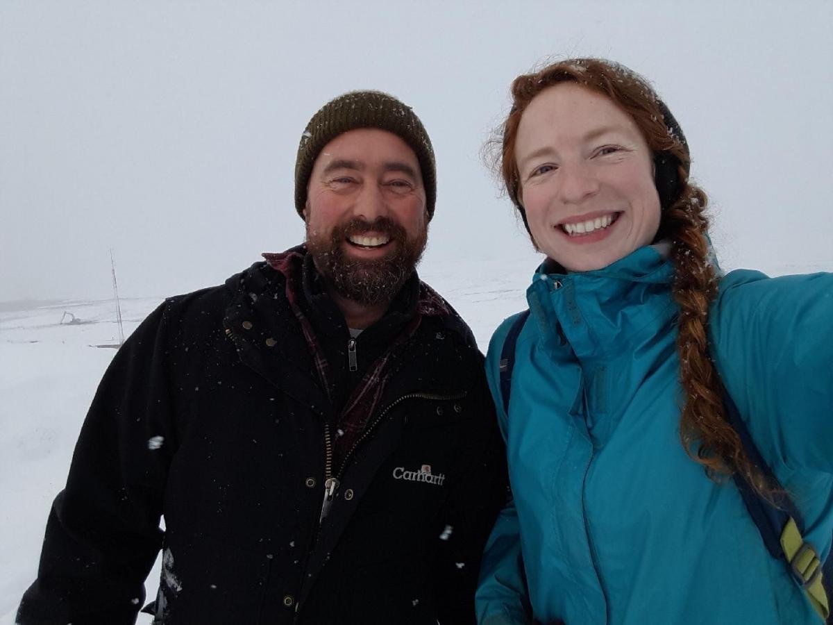 Nicholas Brunet and Hilary Sadowsky outside