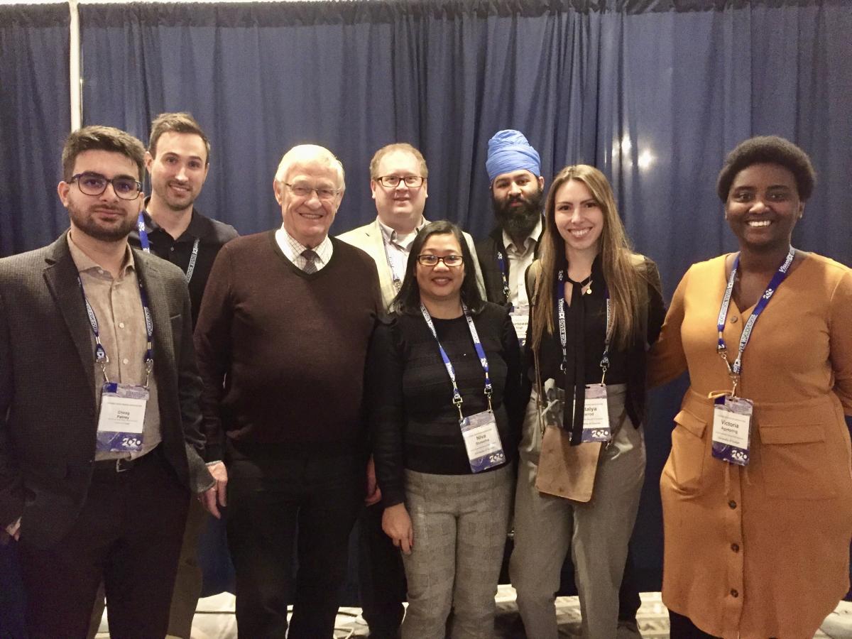 Students standing in line at OGRA conference with Minister Ernie Hardeman