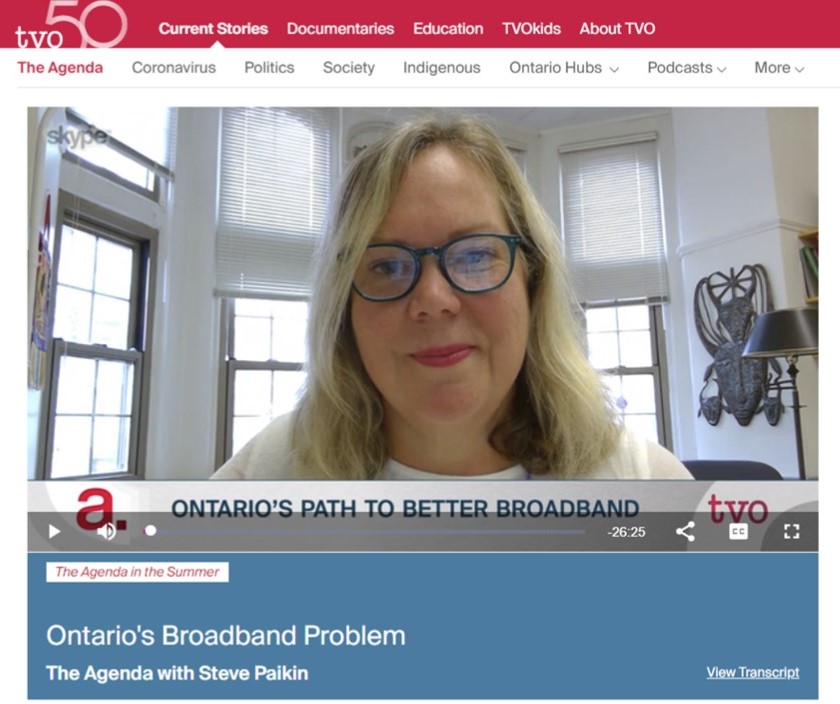 Screen shot of Prof. Helen Hambly in office for TVO interview