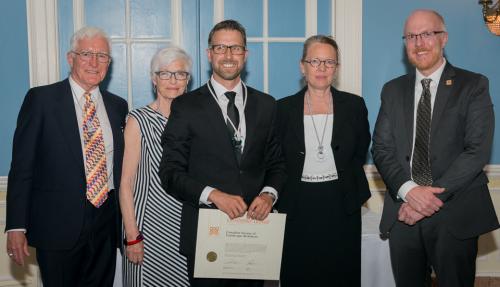 Chris Grosset receives award from four CSLA members