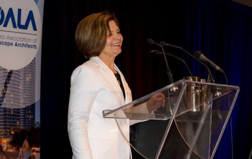 Cecelia Paine at 2016 AGM giving acceptance speech