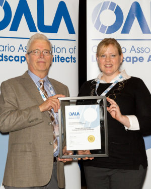 Jim Dougan and Kristina Shaw-Lukavsky accepting OALA award