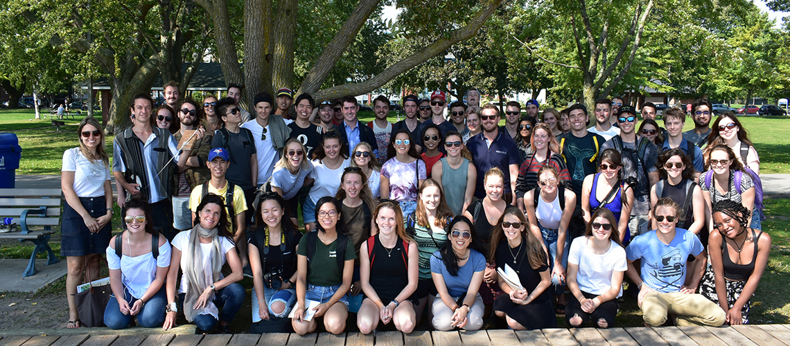 4th Year BLA students gathered for a group photo in Toronto park