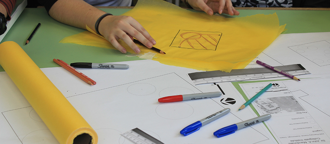 Paper, pens, pencils, ruler to put design ideas on paper