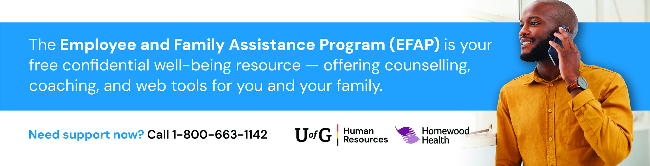 The Employee and Family Assistance Program (EFAP) is your free confidential well-being resources - offering counselling, coaching, and web tools for you and your family.