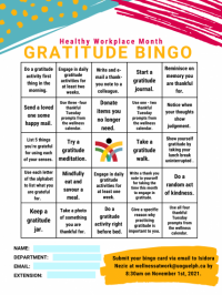 Gratitude Bingo Card