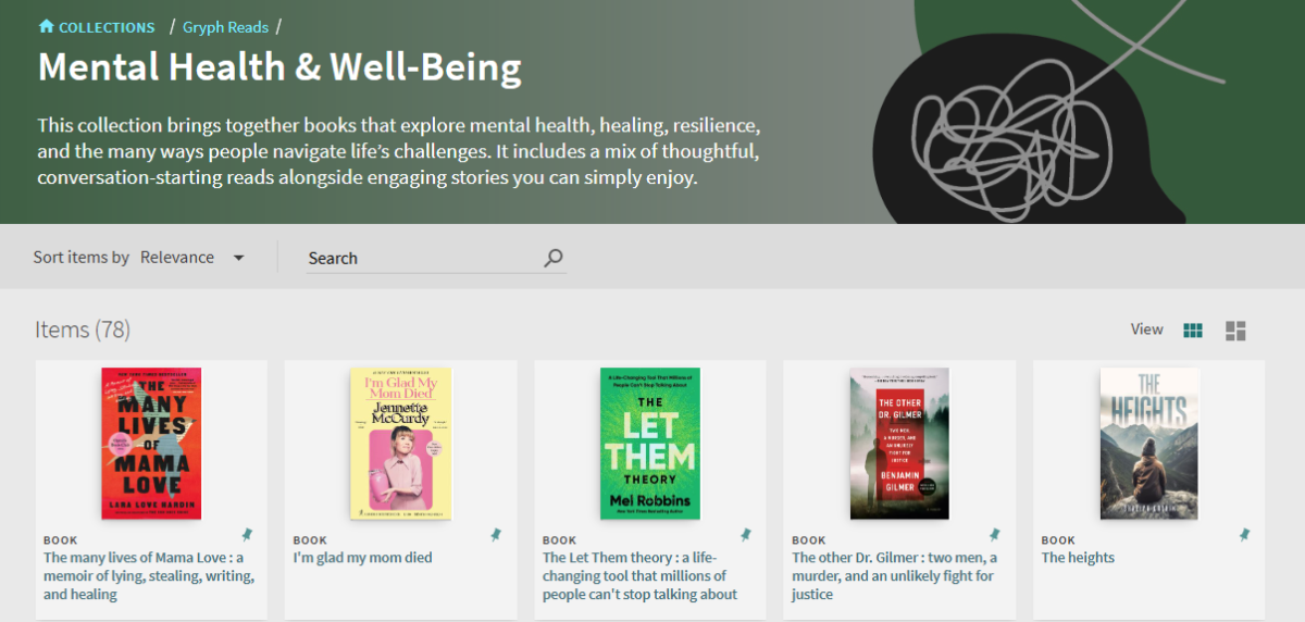 McLaughlin Library Mental Health & Well-Being Reading Collection